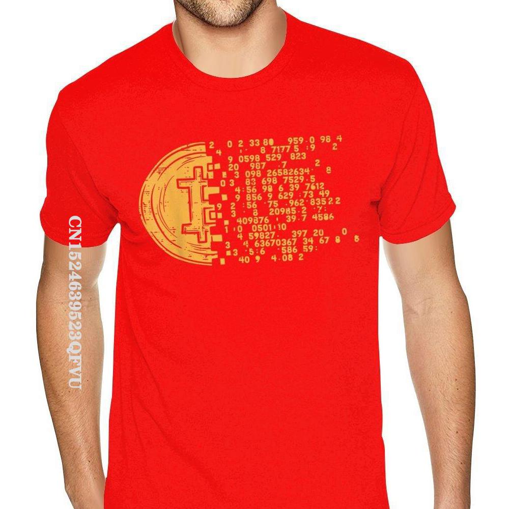 Gothic Style Anime Tshirt Round Collar Natural Cotton Bitcoin Coin Numbers Tee-Shirts Vintage Boyfriend Shirt Custom Wholesale