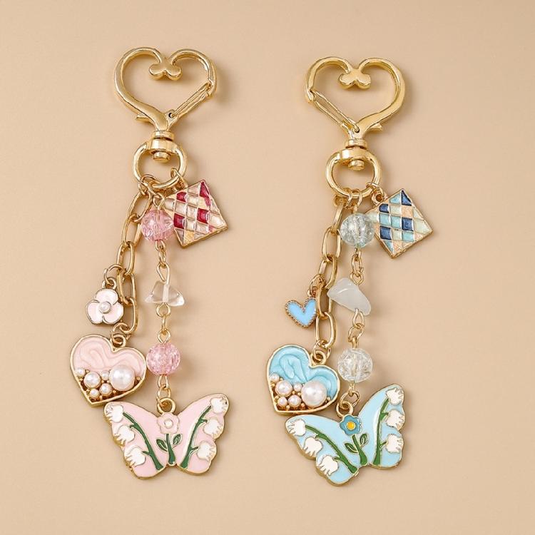 Fashion Butterfly Keychain Charm Multifuntional Bag Charm Key Accessory Alloy Texture Suitable for Key and Fashion Bags