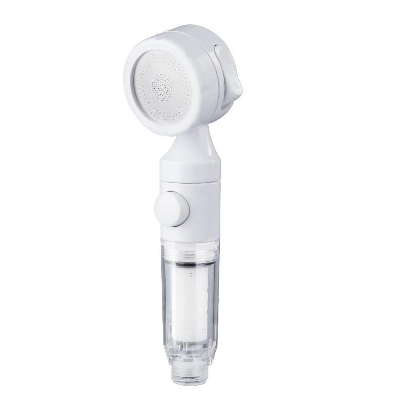 Portable Handheld Shower Head with Booster Filter & One-Button Water Stop for Travel and Dorms