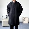 ROMON Men's Mid-Length Stand Collar Trench Coat