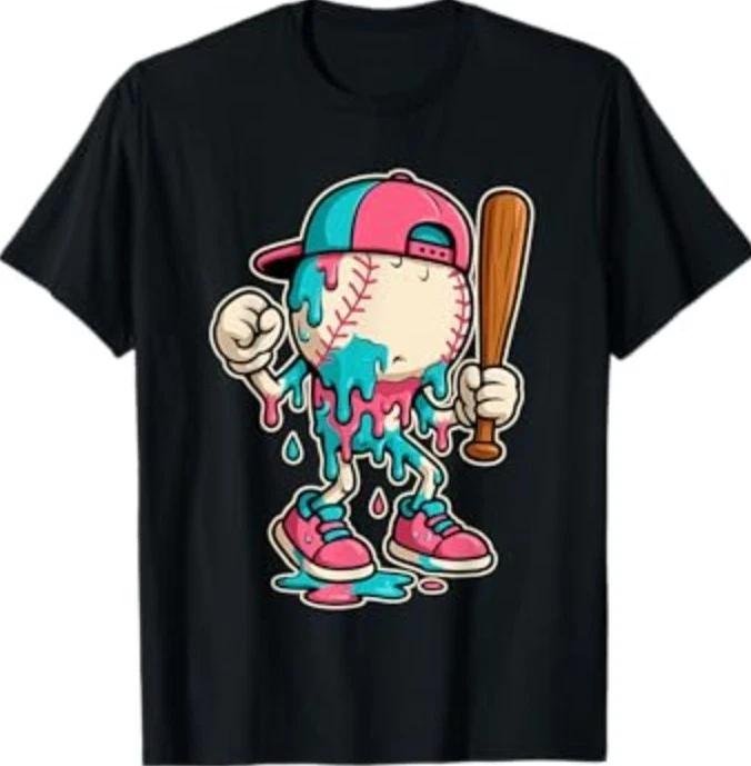 Baseball Drip Ice Cream Drip Baseball T-Shirt M