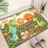 1PC Custom Name Dinosaur Adventure Land Theme Floor Mat Ideal for Living Room, Game Rooms, Office, Bedroom,Floor Mat Playful Design
