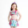 Girls Mermaid Bikini Three-piece Swimsuit Cross-border Explosion Sequined Girls Beach Skirt Split Swimsuit