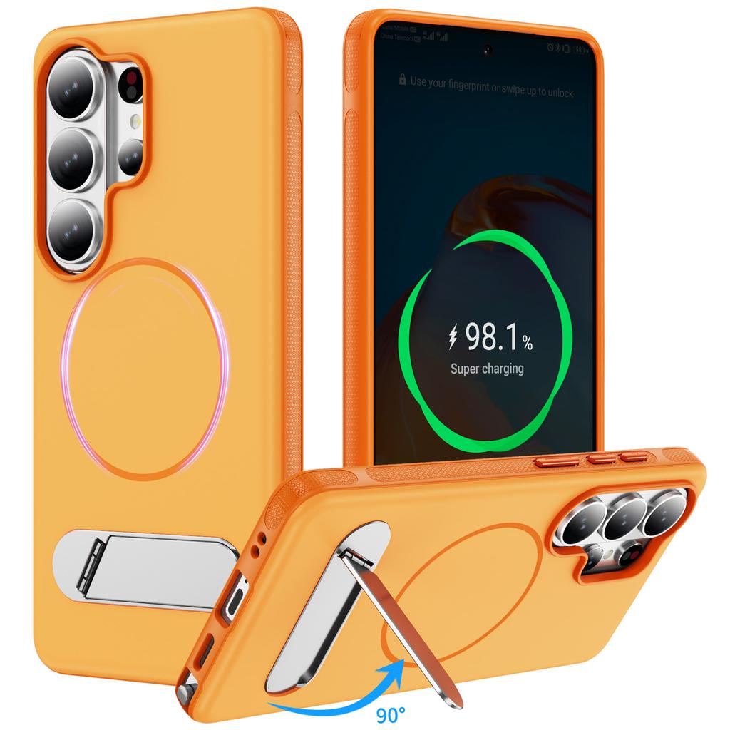 Applicable To Samsung S26ultra Magnetic Mobile Phone Case S25FE One-word Bracket S24plus Anti-drop Protective Case
