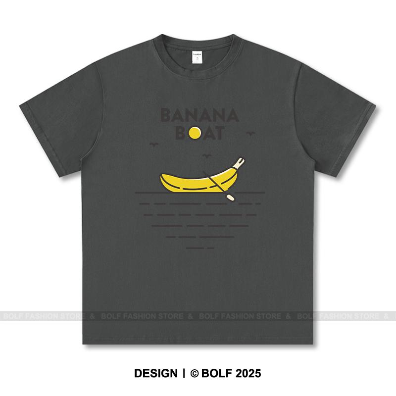 Women's Banana Boat Printed T-Shirt 100% Cotton Oversized Tropical Graphic Tees for Men Summer Tops Vacation Streetwear