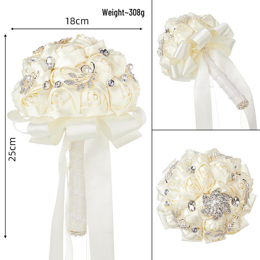 Luxuriöser böhmischer Kristall-Brautstrauß in Champagnerrosa