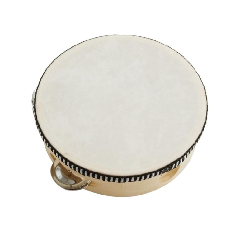 Single Row Jingles Handheld Tambourine Wooden Tambourine Drum for Adults