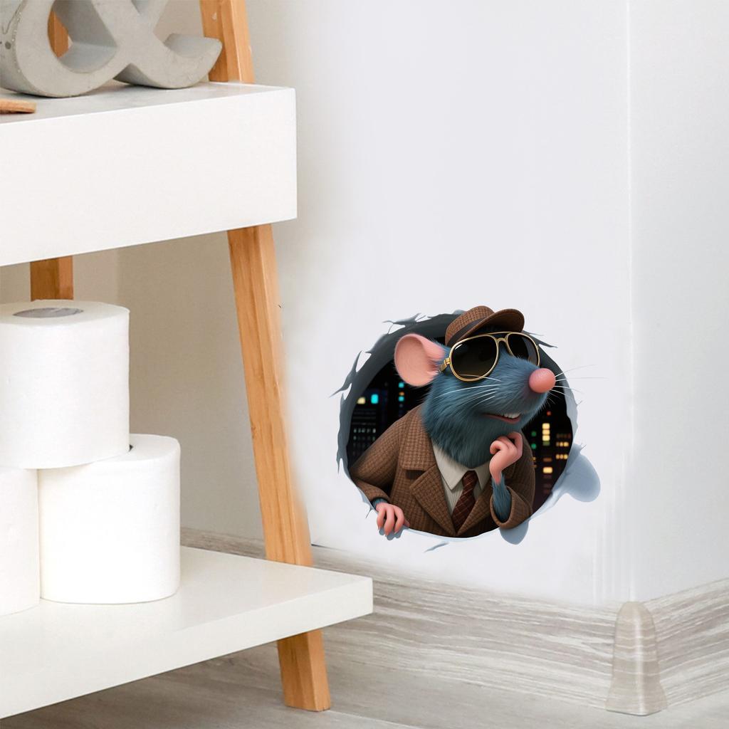 Self-adhesive Cool Cartoon Mouse Hole Baseboard Stickers for Living Room Bedroom Stairs Creative Wall Decor