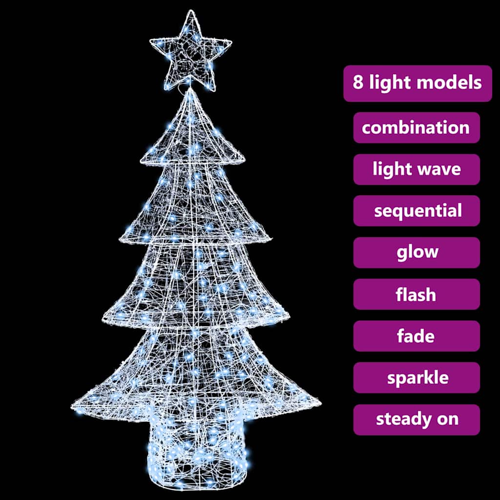 Christmas Tree with 160 Cold White LEDs 150 cm Acrylic