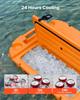 VEVOR Floating Cooler, 37.9 L Floating Ice Chest with Dry Storage & Tow Rope, Premium LLDPE Amphibious Drink Cooler for Water & Land