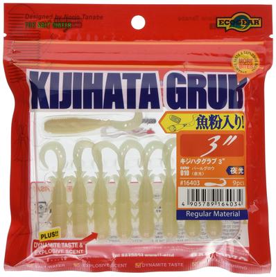 Ecogear Worm, Kijihata Grab, 3-inch, #010, Pearl Glow (Luminous), 16403