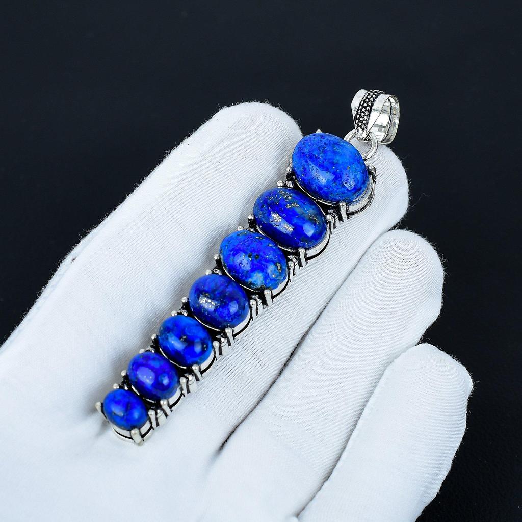 Natural Lapis Lazuli Pendant, 925 Sterling Silver Pendant, Handmade Pendant, Antique Pendant, Lapis Lazuli Gemstone Pendant, Valentine's Day Gift