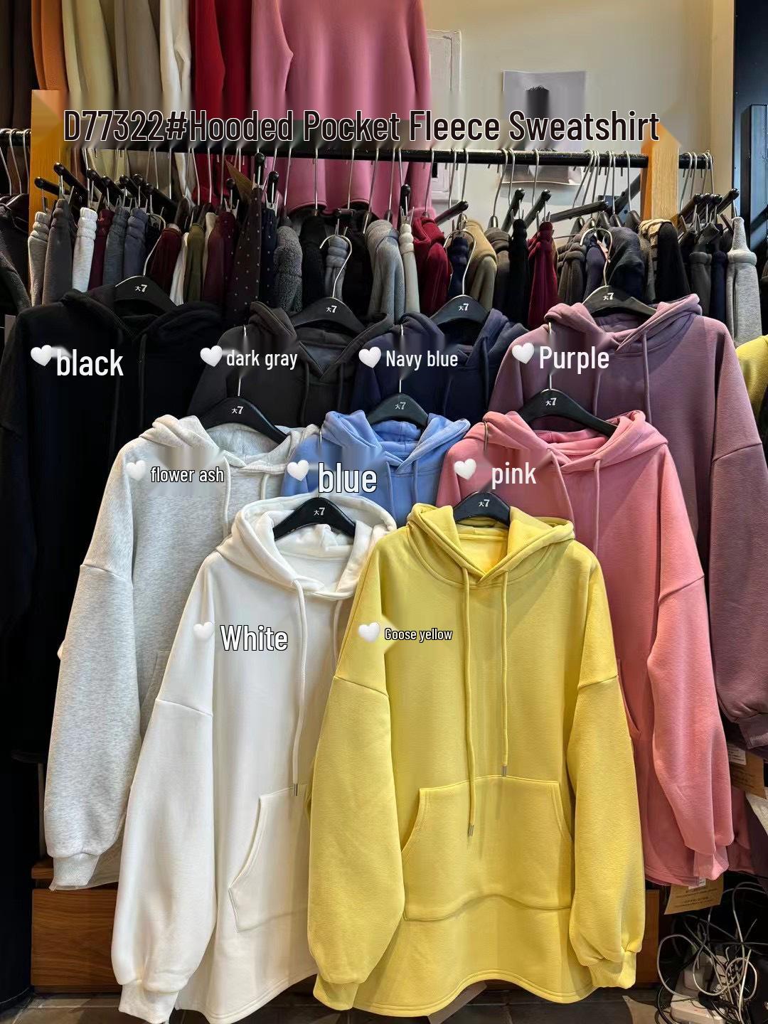 

Women s Winter Korean Style Plus Size Fleece-Lined Hooded Sweatshirt: Casual, Loose, and Warm. One Size
