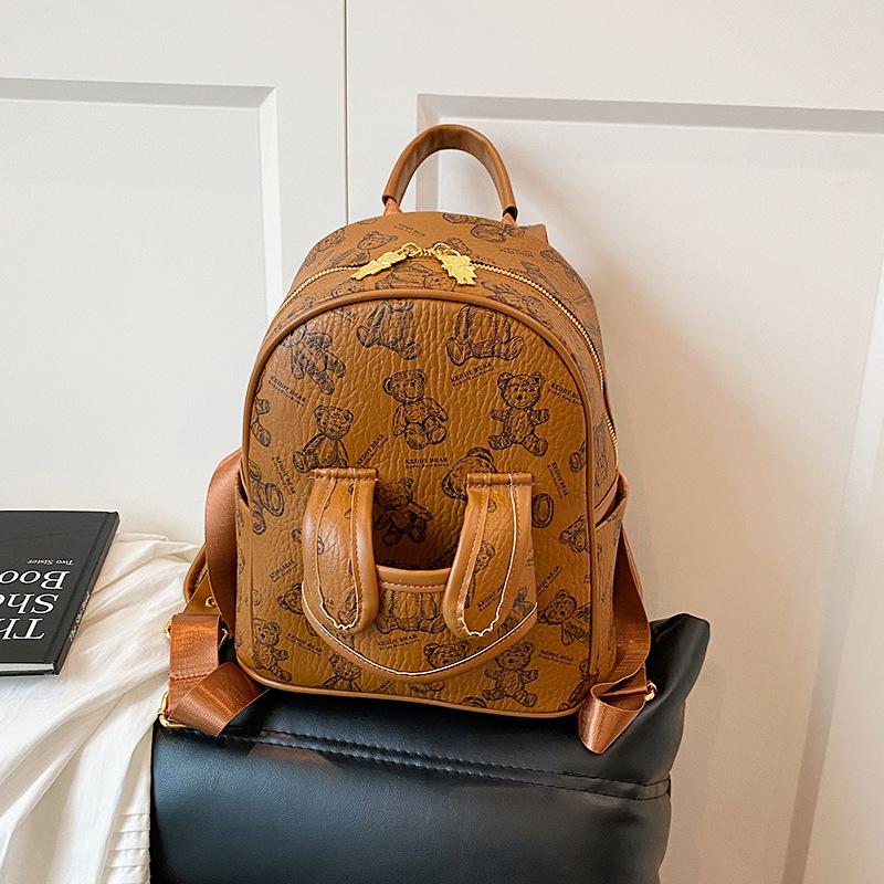 

Милый мультяшный рюкзак с куклой медвежонка, новый осенне-зимний, в стиле ретро, модный, для путешествий, милый рюкзак