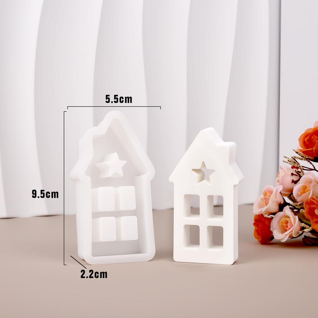 Star Heart House Silicone Molds Light Heart Houses Concrete Moulds Casting Molds Home Decoration Resin Candle Casting Mould