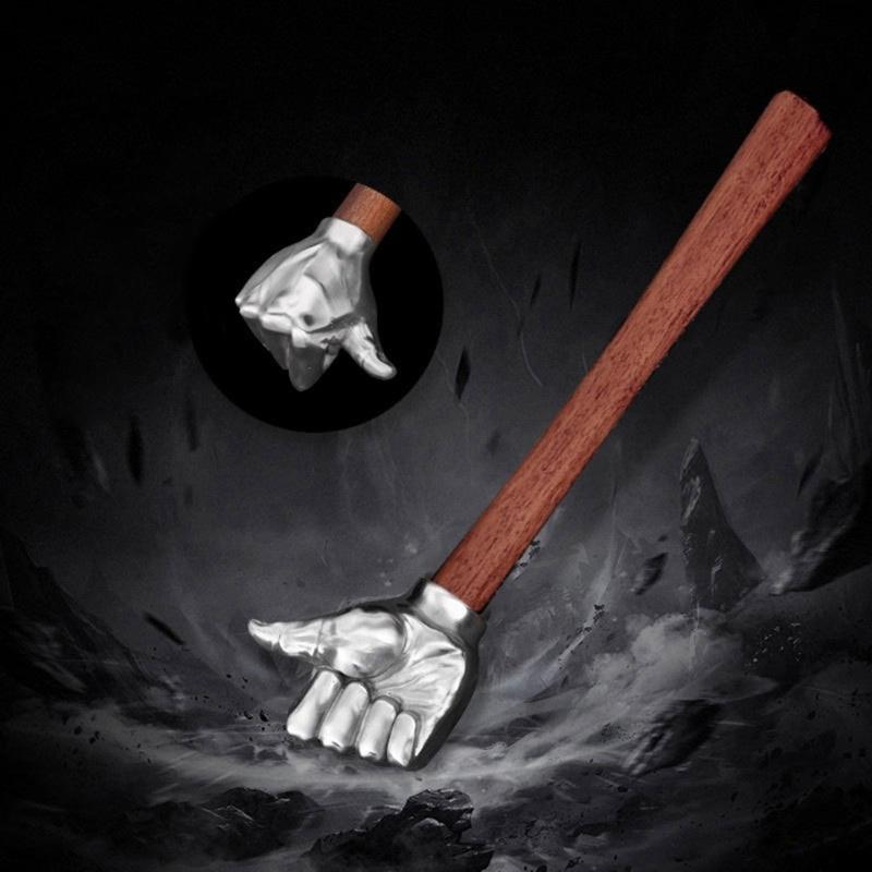 Thumb Hammer Decorative Hammer Stainless Steel Solid Head Wooden Handle Collectible Art for Gardening Camping