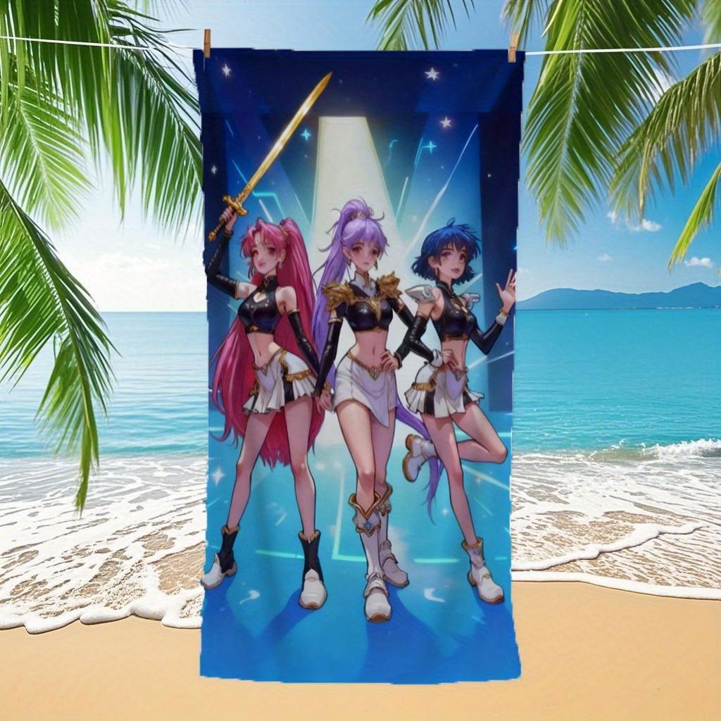 Kpop Theme Beach Towel, Quick Dry Soft Swimming Towel for Beach, Pool, Bath & Yoga, Cute Kpop Merch Pattern, Ideal Gift for Kpop