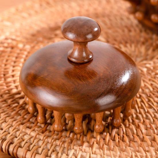 Wooden Scalp Massager Brush Portable Hair Growth Head Relaxation Massage Tool Men Women Wet Dry Hair Scalp Care Scrubber Gua Sha Brush