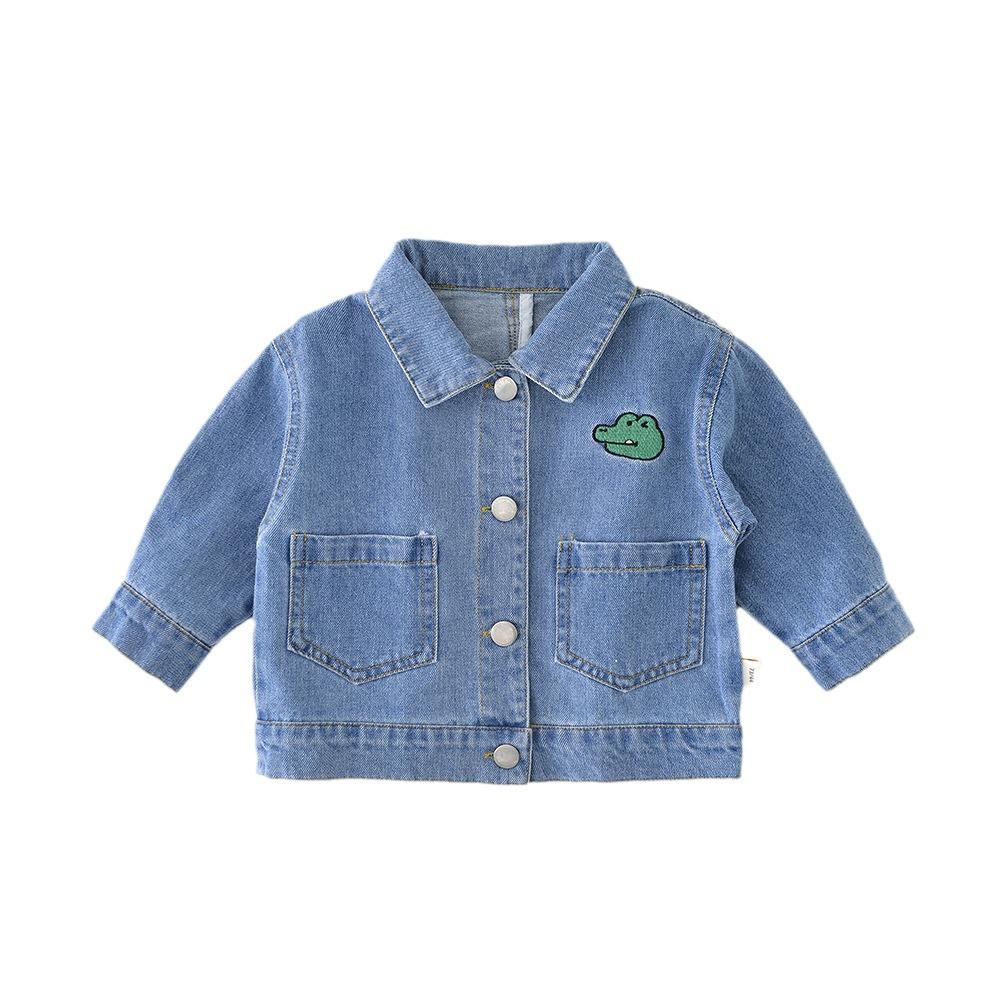 Infant Dinosaur Denim Jacket - Cotton, Ages 0-3, Autumn Wear