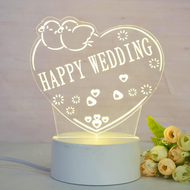 Customize Acrylic 3D Illusion LED Warm White Night Light for Living Room Kids Bedroom Decorative Lamp with USB Power