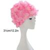 Gorro de natación para mujer Pétalo Retro 3D Floral Gorro de natación Dama Flores Gorro de baño bien 25-26