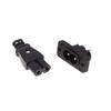 High Quality 1PCS Male Power Socket Female Plug Power Outlet Embedded Electric Connector AC 2.5A 250V 8-Shaped Plug Socket