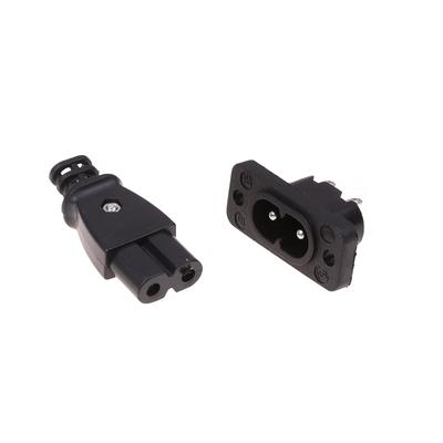 High Quality 1PCS Male Power Socket Female Plug Power Outlet Embedded Electric Connector AC 2.5A 250V 8-Shaped Plug Socket