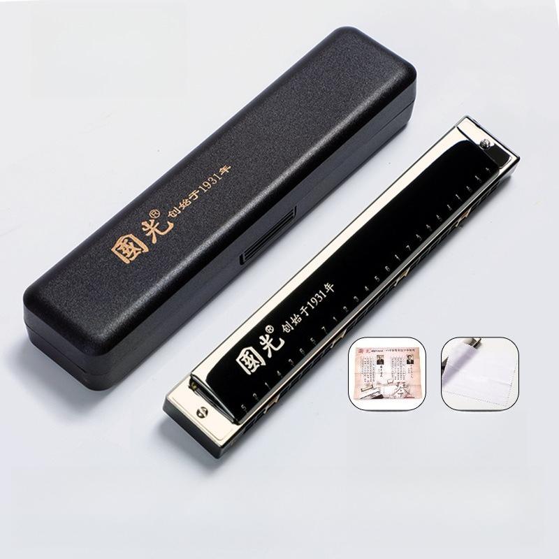 Harmonica 24-hole Polyphonic C Key Beginner Student Children Men and Women Self-taught Introductory Harmonica Instrument