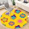 1pc Flower Sun Office Round Area Rug, Under Office Chairs Bedroom Living Room Home Decor, Room Deco, Available in Various Sizes