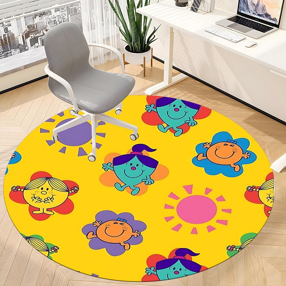 1pc Flower Sun Office Round Area Rug, Under Office Chairs Bedroom Living Room Home Decor, Room Deco, Available in Various Sizes