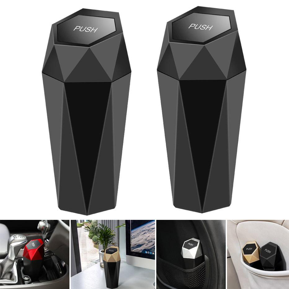 Car Rubbish Bin with Lid, Portable Vehicle Trash Bin, Car Cup Holder, Car Drink Holder Trash Bin, Suitable for Cars, Bedrooms, Offices