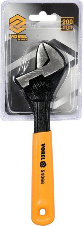 Adjustable wrench 200mm, rubberized handle 54066 VOREL