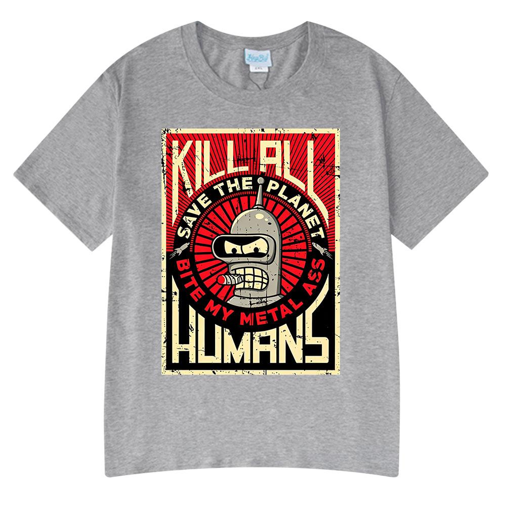 Funny Save The Planet Kill All Huunisexs Graphic Print T Shirt Unisexs Unisex Fashion Short Sleeve Tshirt Oversized Cotton Tshirts