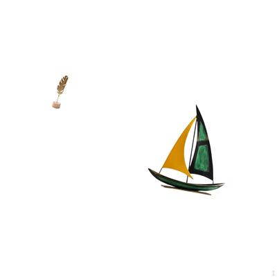 Nordic Abstract Metal Shaped Sculpture And Iron Sailboat Tabletop Ornament Creative Figurine for