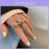 Elegant Korean Style Geometric Hollow Design Ring For Women Perfect For Fashion Enthusiasts