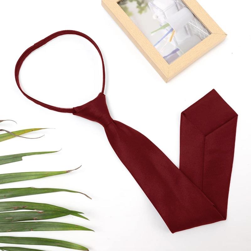 Unisex Black Simple Clip on Tie Security Tie Uniform Shirt Suit Neckties Steward Matte Lazy Neck Ties Men Women Students