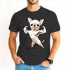 Cartoon Gym Chihuahua Tshirt Unisex Humor Dog Lover Graphic Tee Casual Short Sleeve Streetwear Tshirts