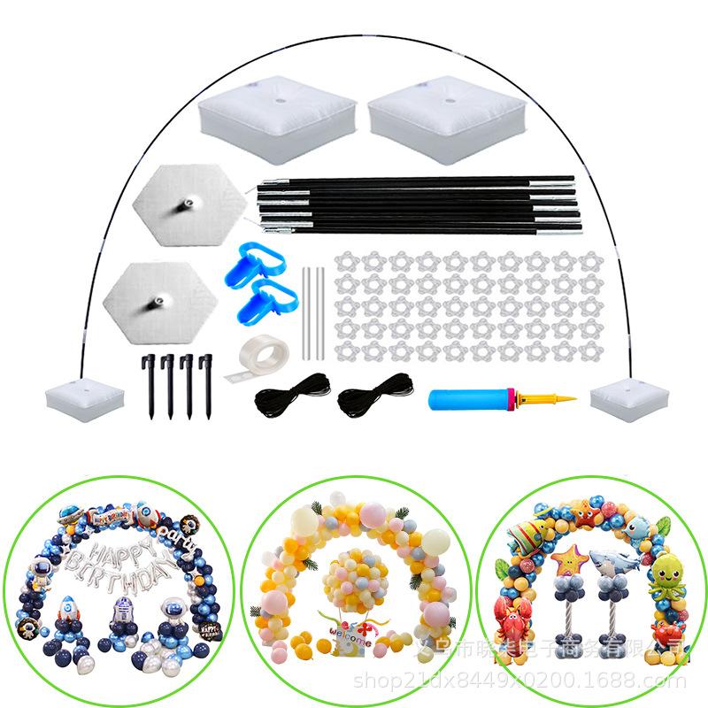 15-Section Fiber Rod Balloon Arch Kit with Water Bag Base for Birthday, Wedding, or Christmas Decorations