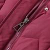 Plus Size Middle Age Women Winter Coats Hooded Elegant Thick Warm Embroidery Parkas Female Jackets