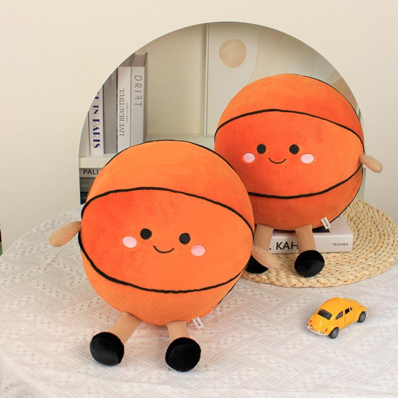 Cartoon Sports Ball Plush Toy: Tennis, Badminton, Basketball Gift Doll for Kids & Boyfriend
