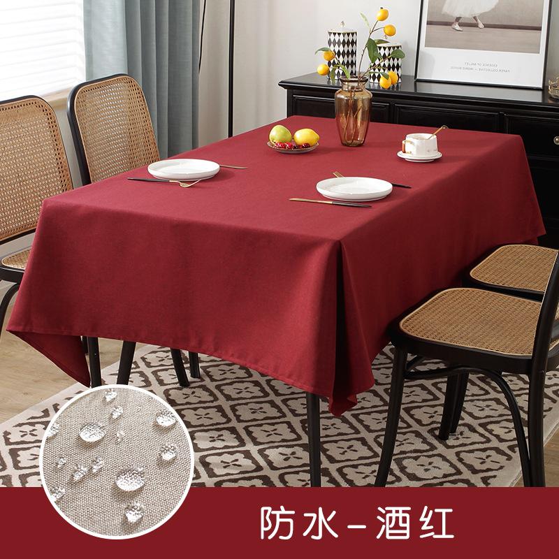 Solid Color Tablecloth Modern Waterproof Dining Table Cloth Imitate Cotton Linen Material Quality Picnic Cloth Home Office Decor