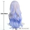 Blue Grey Graded Fluffy Curly Hair High Temperature Resistant Fiber Synthetic Wig Valentine's Day Christmas Anime Party Cosplay