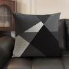 Black And White Gray Geometric Cushion Cover Natural Linen Organic Fabric Double-Sided Printing Sofa Home Decor Gift Pillow Case