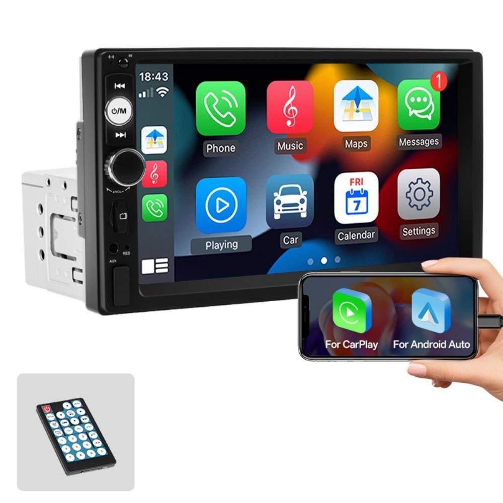 

Hippcron 7-inch Car MP5 Player 1 DIN Multimedia Radio with Carplay and Android Auto Support USB/AUX Interface car radio only