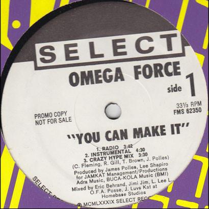 

12-дюймовая пластинка OMEGA FORCE - You Can Make It FMS62350 Select Records 1989 США Рэп и хип-хоп/R&B Б/У
