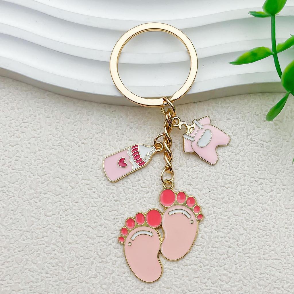 Baby Foot Pendant Keychain: Mix and Match Baby Clothes & Bottle Charms for Boys & Girls
