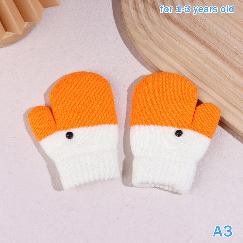 1Pair Cute Funny Goose Knitted Gloves For Women Winter Fleece-Lined Thickened Double-Layer Warm Coldproof Gloves