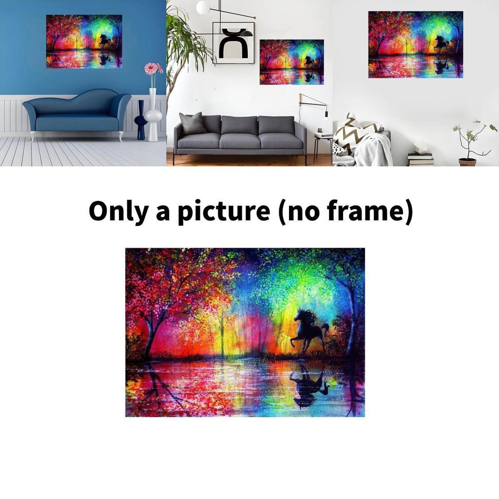 Canvas Horse Wall Art Animal Painting With Spray Technology For Home Decor