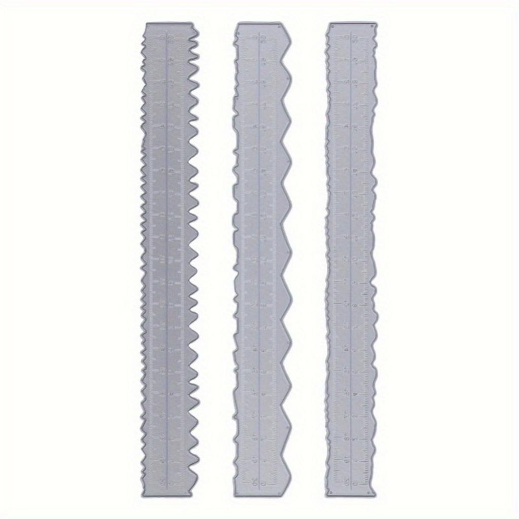 3pcs Irregular Edges Ruler DIY Making Carbon Steel Embossing Attractive Decorative Lightweight Card Making Tool