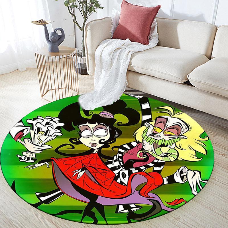 Beetlejuice2,Round Area Rug,Carpet Rug for Living Room Bedroom Sofa Playroom Decor,Non-slip Floor Mat